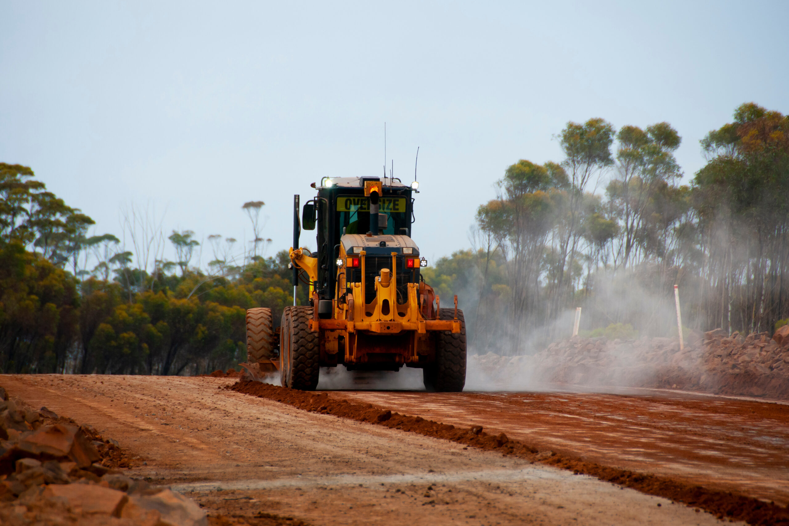 Grader on an Unsealed Road